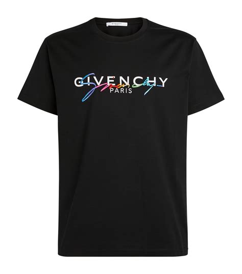 givenchy rainbow signature t shirt|Givenchy t shirts for men.